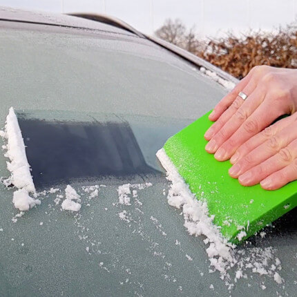 JEMAKO® Scraper - Eiskratzer mit grüner Faser und Aufbewahrungsbox / Auto /  Windschutzscheibe 